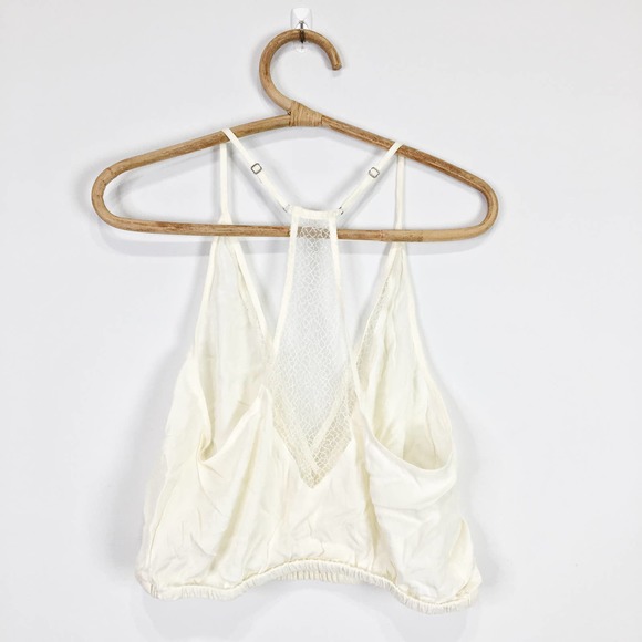 Kimchi Blue white crop top lace boho hippie festival layer Size Large - Picture 4 of 5